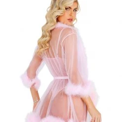 Roma Costume 1pc Sheer Marabou Robe 11 Roma Costume 1pc Sheer Marabou Robe