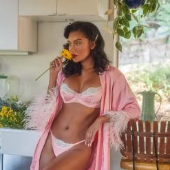 Roma Costume Lingerie 2pc Lace & Satin Underwire Bra Set