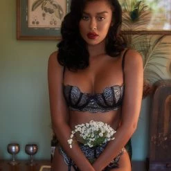 Roma Costume 3pc Metallic Bra & Garter Set Lingerie