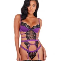 Roma Costume 1pc Embroidered Lace & Satin Bustier Set