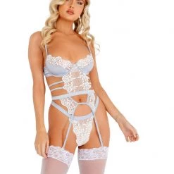 Roma Costume 1pc Embroidered Lace & Satin Bustier Set
