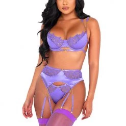 Roma Costume 3pc Embroidery Lace & Satin Bra Set 34 Roma Costume 3pc Embroidery Lace & Satin Bra Set