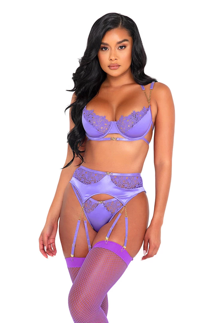 Roma Costume 3pc Embroidery Lace & Satin Bra Set 16 Roma Costume 3pc Embroidery Lace & Satin Bra Set