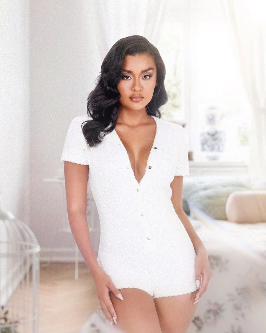 Roma Costume Lingerie 1pc Cozy & Comfy Fuzzy Romper With Snap Closure 2 Roma Costume Lingerie 1pc Cozy & Comfy Fuzzy Romper With Snap Closure