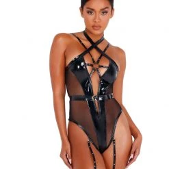 Roma Costume 2pc Vinyl Strappy Bodysuit Lingerie 11 Roma Costume 2pc Vinyl Strappy Bodysuit Lingerie