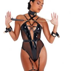 Roma Costume 2pc Vinyl Strappy Bodysuit Lingerie 13 Roma Costume 2pc Vinyl Strappy Bodysuit Lingerie