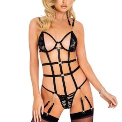 Roma Costume 1pc Caged Chain Lingerie Teddy