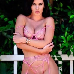 Roma Costume Lingerie 3pc Embroidery Garter Bra Set