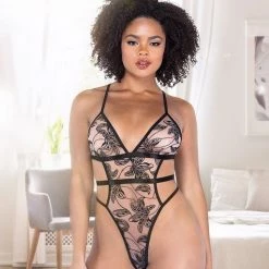 Roma Costume Lingerie Embroidery High-Cut Teddy