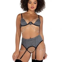 Roma Costume 2PC Sparkle Diamond Crotchless Set
