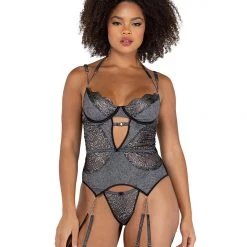 Rave Fix 2PC Sparkle Chained Bustier Set