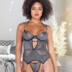 Rave Fix 2PC Sparkle Chained Bustier Set