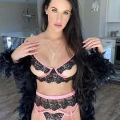 Roma Costume 3PC Embroidered Lace Gartered & Open Cup Bra Set Lingerie