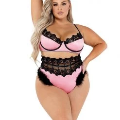 Roma Costume 2PC Embroidery & Satin Bralette Set Lingerie