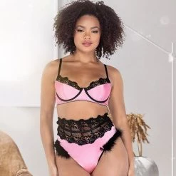 Roma Costume 2PC Embroidery & Satin Bralette Set Lingerie