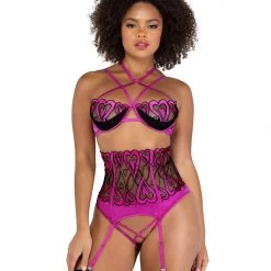 Roma Costume 2PC Sweetheart Crotchless Bra Set Lingerie