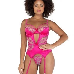 Roma Costume Lingerie 2PC Floral Gartered Bustier Set