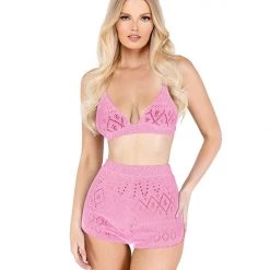 Roma Costume 2PC Cozy Pointelle Bra Set Lingerie