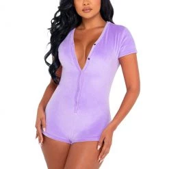 Roma Costume Super Soft & Cozy Velour Romper With Snap Buttons