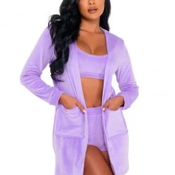Roma Costume Super Soft & Cozy Velour Robe With Pockets Lingerie