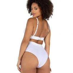 Roma Costume Lingerie 2PC Fitted Rib High-Waisted Bra Set