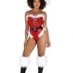 Roma Costume Lingerie Sequin & Mesh Lace-Up Romper