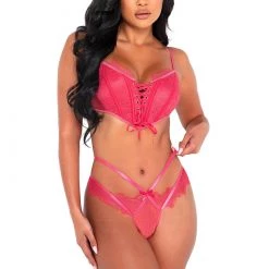 Roma Confidential 2pc Lashes For Lace Corset Set Lingerie