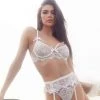 Roma Confidential 3pc Wedding Rosette Lace & Satin Set Lingerie