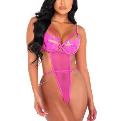 Roma Confidential Lingerie Glamonatrix Stretch Vinyl & Fishnet Teddy