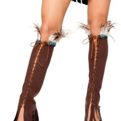 Roma Costume Costumes Pair Of Lace Up Suede Leg Warmer