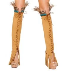 Roma Costume Costumes Pair Of Lace Up Suede Leg Warmer
