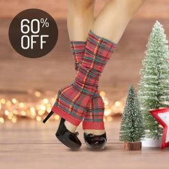 Roma Costume 30% - 80% Off SALE! Pair Of Red Plaid Leg Warmers
