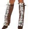 Roma Costume Pair Of Suede And Fur Leg Warmers