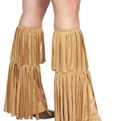 Roma Costume Pair Of Suede Fringed Leg Warmers