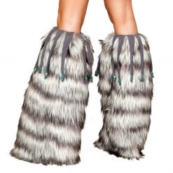 Roma Costume Pair Of Fur Leg Warmers With Fringe And Bead Details Costumes