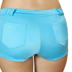 Roma Costume Separates Button Front Shorts With Pockets - Turquoise