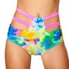 Roma Costume High Waisted Strapped Printed Shorts - Tie Dye