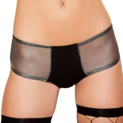 Roma Costume Two Tone Shorts With Sheer Sides - Black/Gunmetal