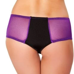 Roma Costume Two Tone Shorts With Sheer Sides - Black/Purple Separates