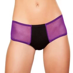 Roma Costume Two Tone Shorts With Sheer Sides - Black/Purple Separates