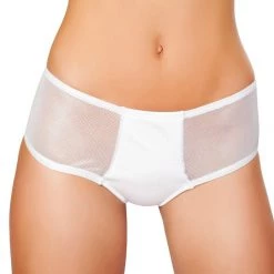 Roma Costume Two Tone Shorts With Sheer Sides - White Separates