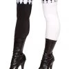 Roma Costume 30% - 80% Off SALE! Pair Of Black And White Legging Stockings