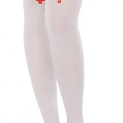 Roma Costume Pair Of White Nurse Stockings With Red Cross Costumes