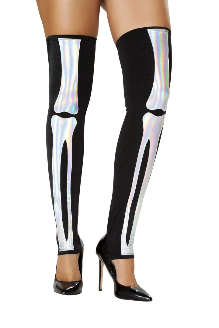 Roma Costume Black Silver Skeleton Leggings Hosiery 1 Roma Costume Black Silver Skeleton Leggings Hosiery