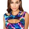 Roma Costume Separates Printed Cut Out Top