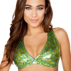Roma Costume Separates Mermaid Halter Top With Criss-Cross Back